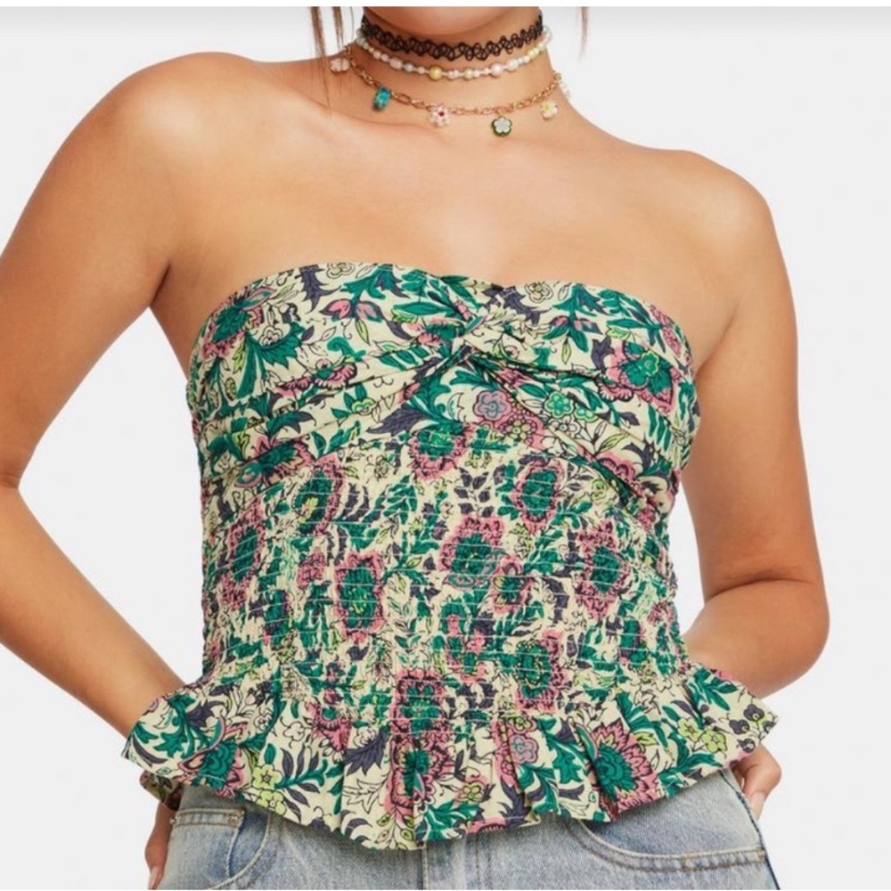 Free People One More Time Floral Tube Top - Picture 7 of 13
